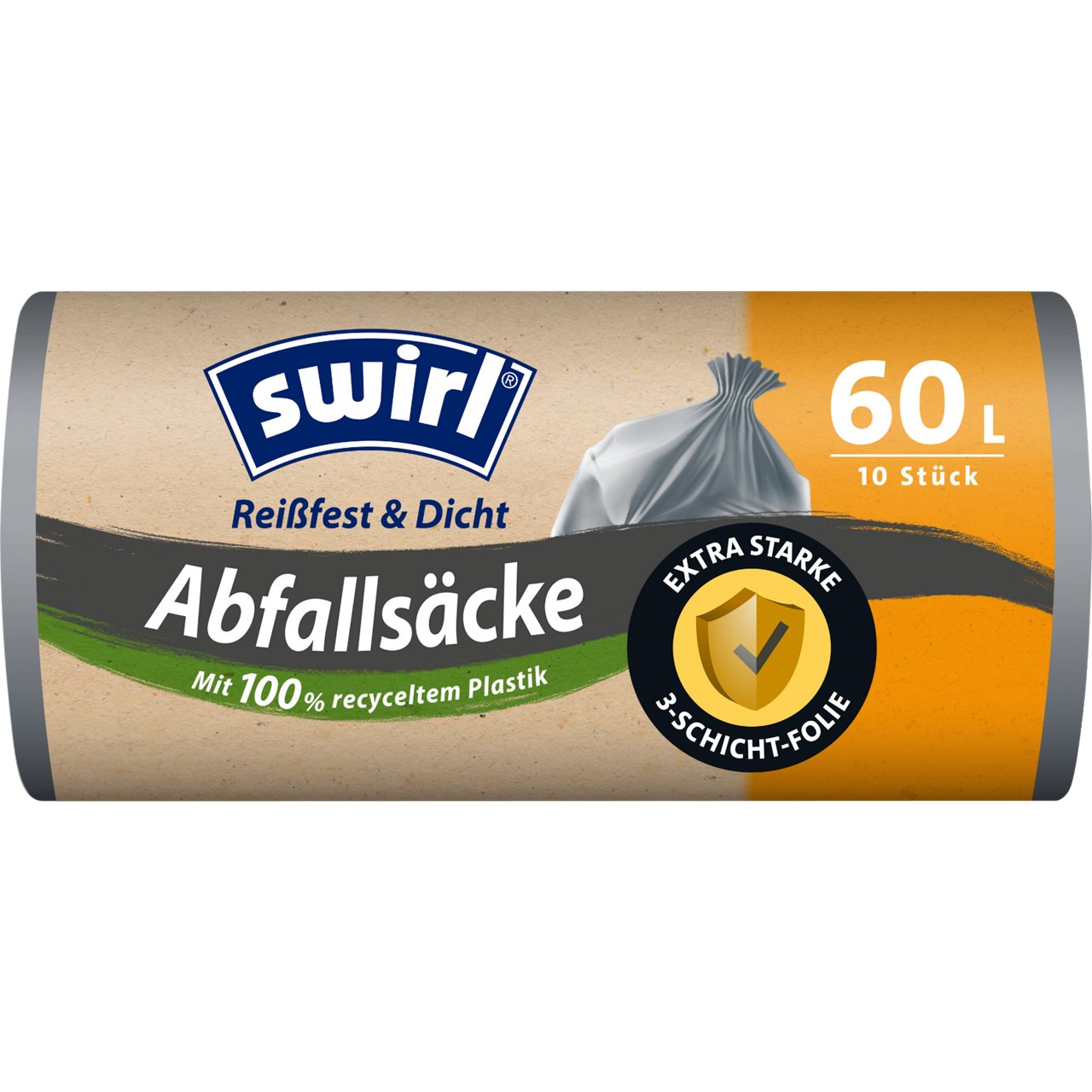 Swirl Abfallsäcke Verpackung Vorderseite -  60 Liter, 10 Beutel
