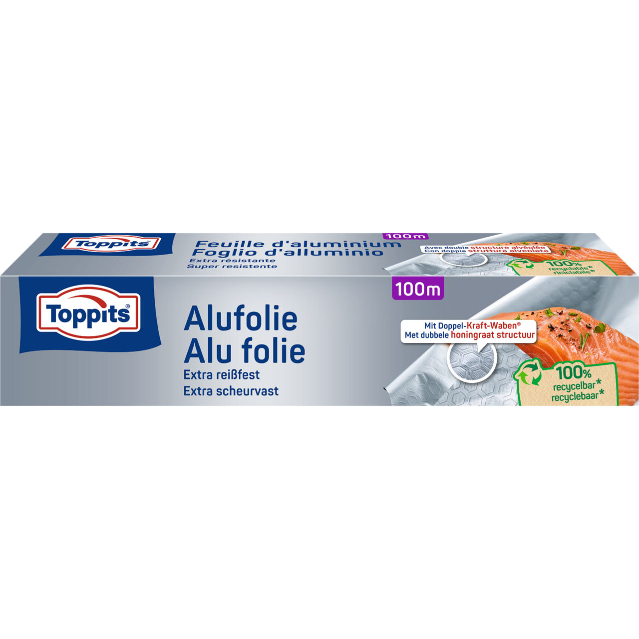 Toppits Alufolie Verpackung Vorderseite 100m Schweiz