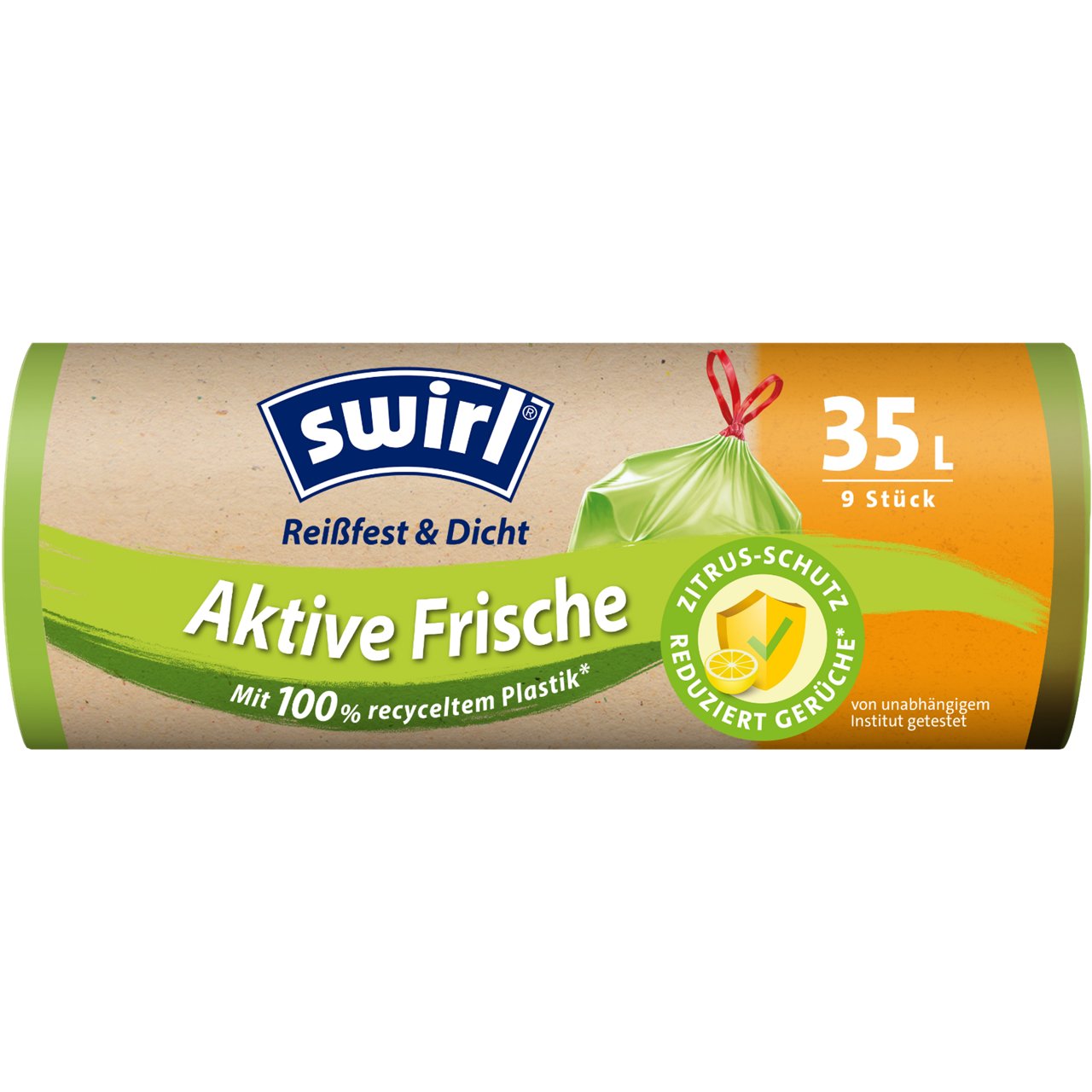 Swirl Aktive Frische Müllbeutel Verpackung Vorderseite - 35 Liter
