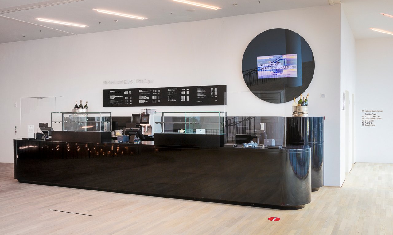 Aufbau Melitta in der Elbphilharmonie am 22.07.2021