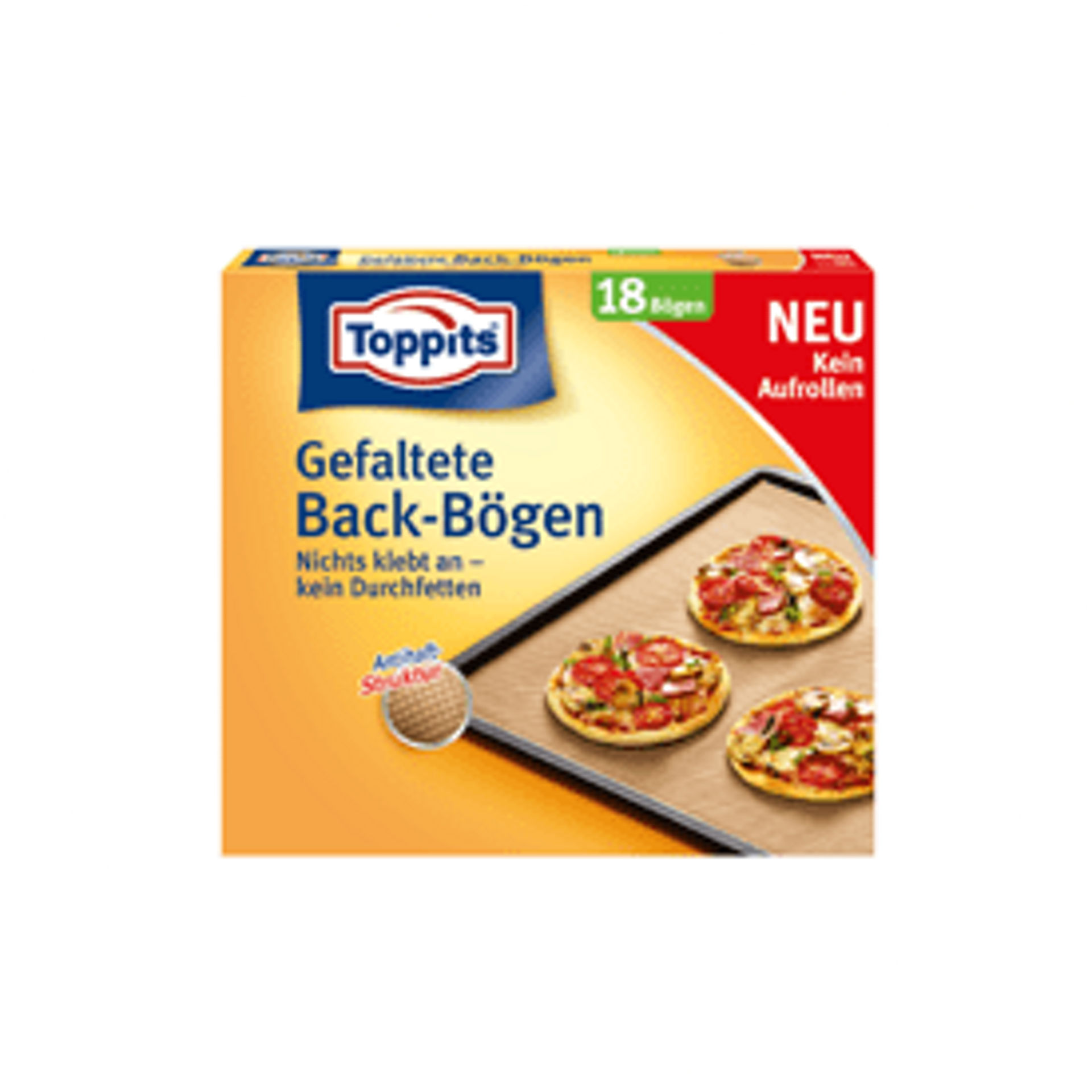 Toppits Gefaltete Back-Bögen Verpackung aus dem Jahr 2013