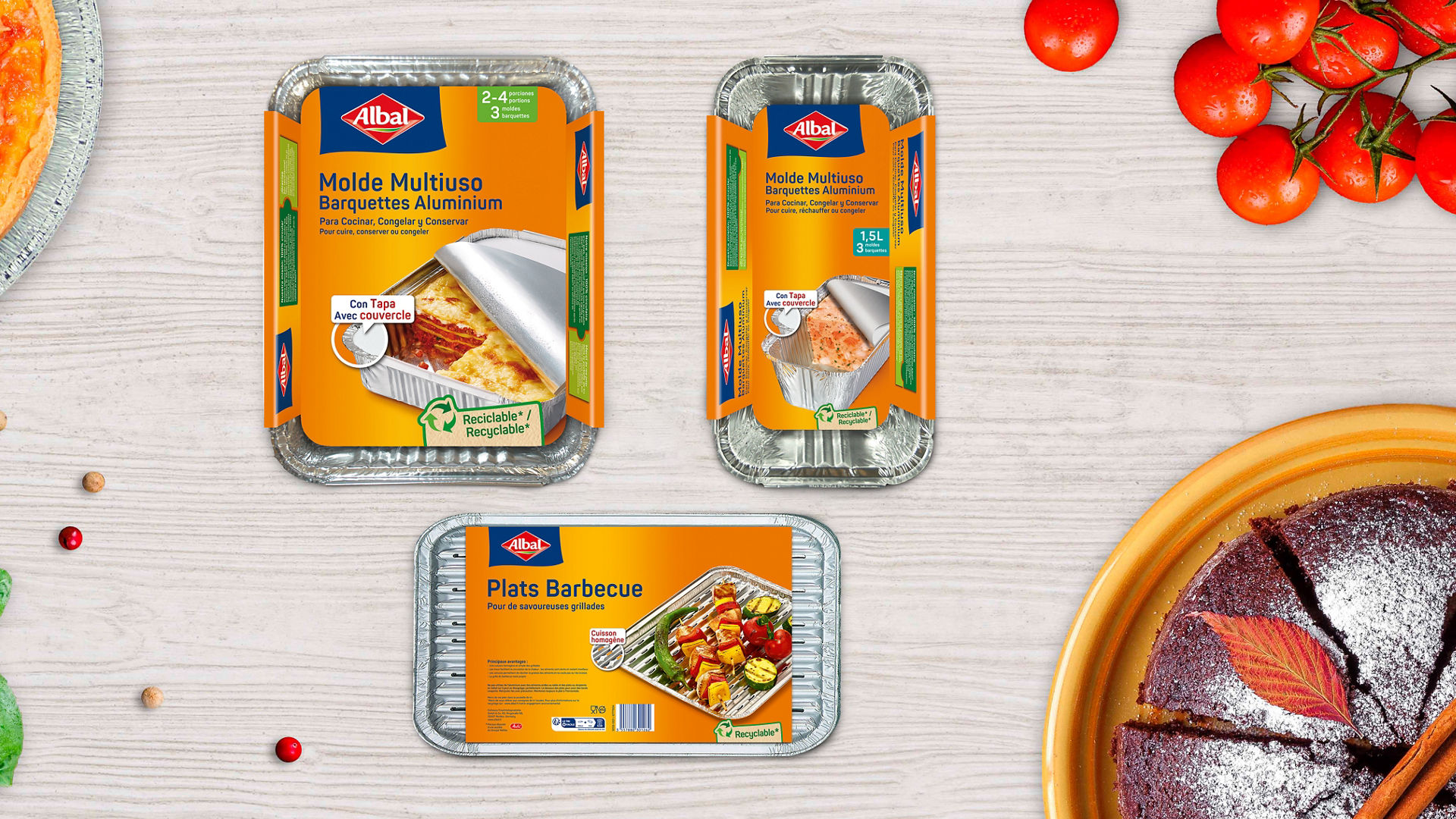 Bandejas de aluminio Albal para cocinar, asar y conservar alimentos