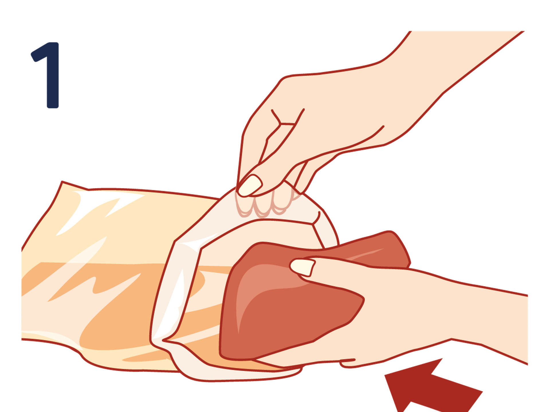 Introduction des aliments dans le sac de cuisson