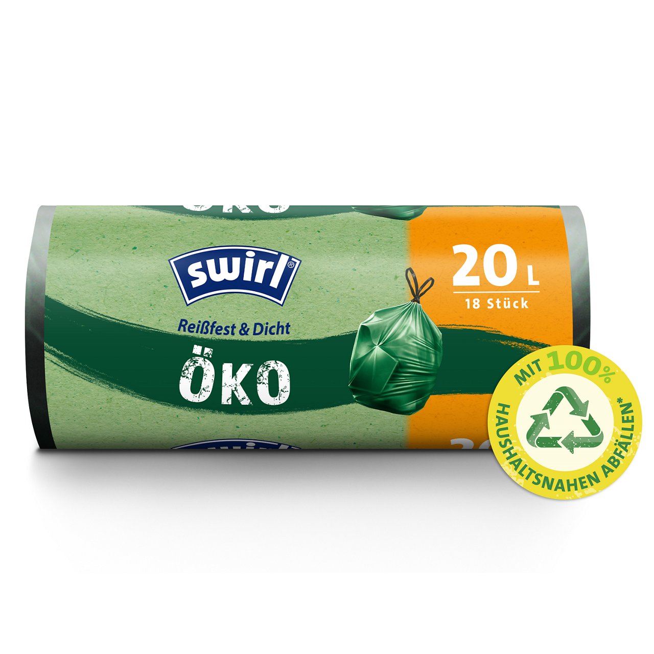 Swirl Öko Müllbeutel Verpackung Vorderseite - 20 Liter, 18 Beutel