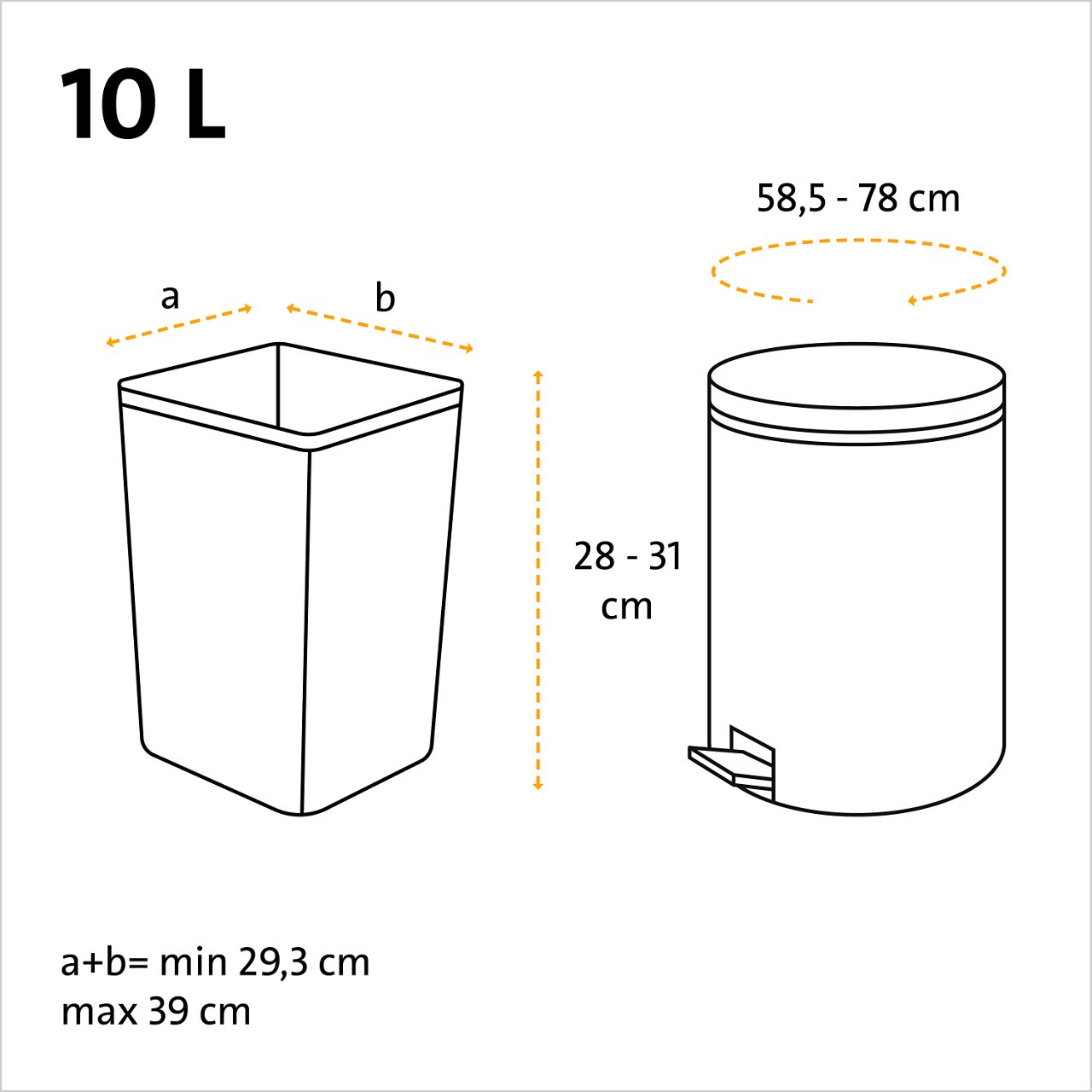 Swirl Bad und Kosmetik Müllbeutel passende Maße des Mülleimers - 10 Liter, 37 Beutel