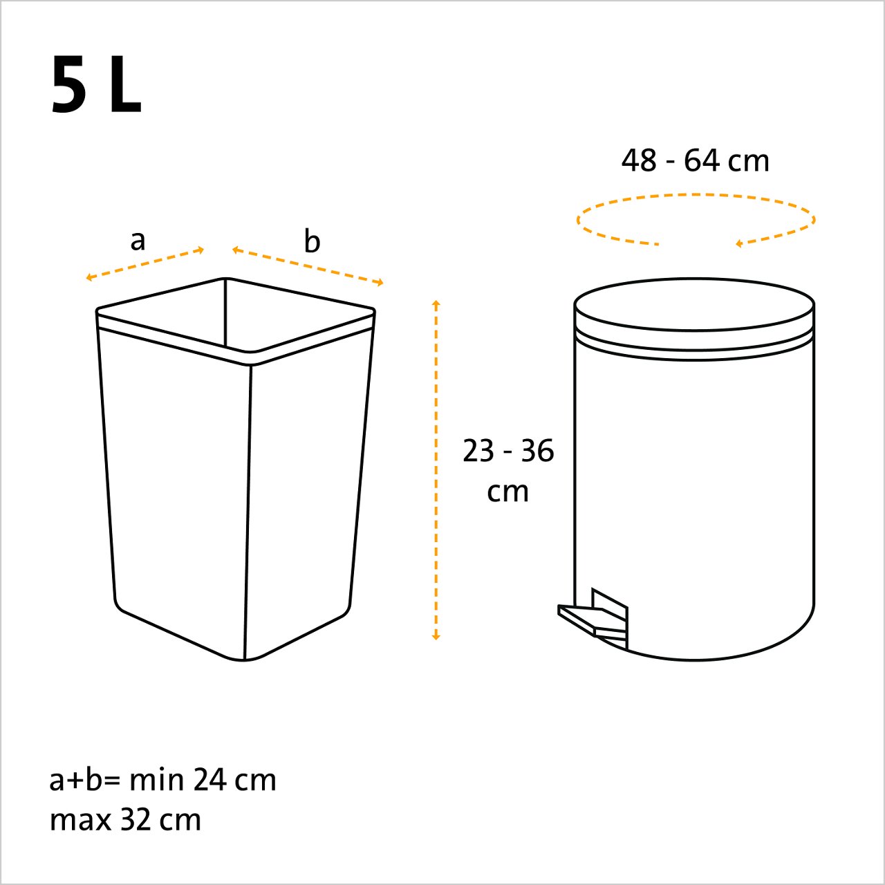 Swirl Bad und Kosmetik Müllbeutel passende Maße des Mülleimers -  5 Liter, 40 Beutel