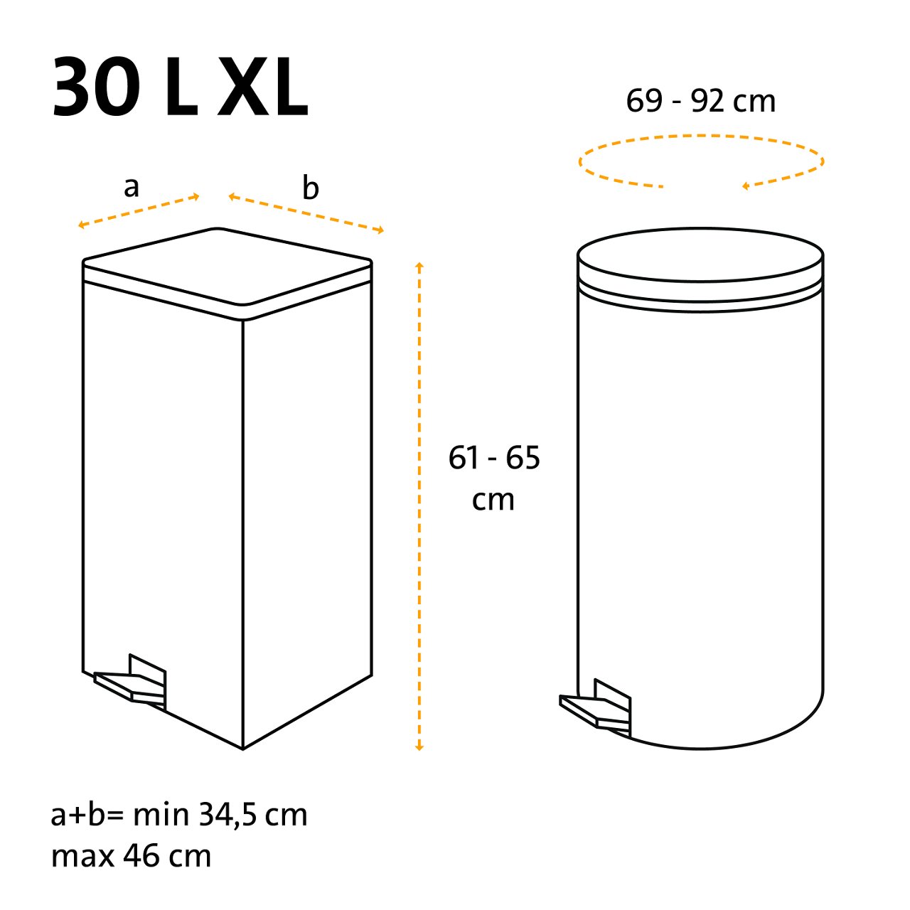 Swirl Fixierband-Müllbeutel passende Maße des Mülleimers - 30 Liter, XL, 10 Beutel