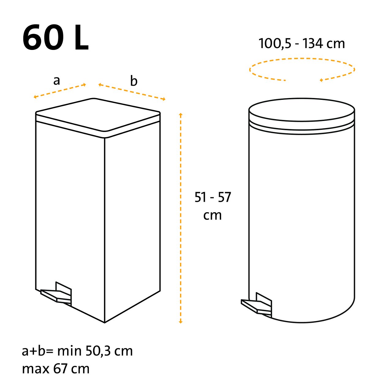 Swirl Aktive Frische Müllbeutel passende Maße des Mülleimers - 60 Liter, 8 Stück