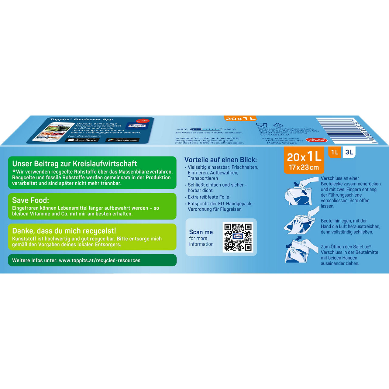 Toppits Ruck-Zuck Safeloc 20x1L, EmpCo Update, May 2026, AT, 050-265, GS1