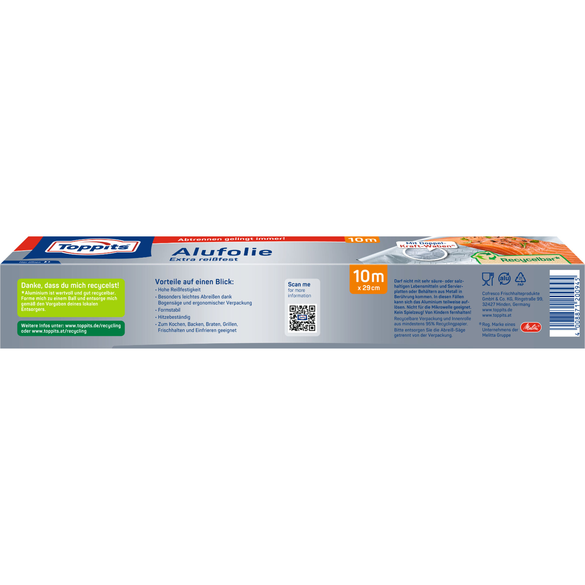 Toppits Alufolie Verpackungshinterseite 10m