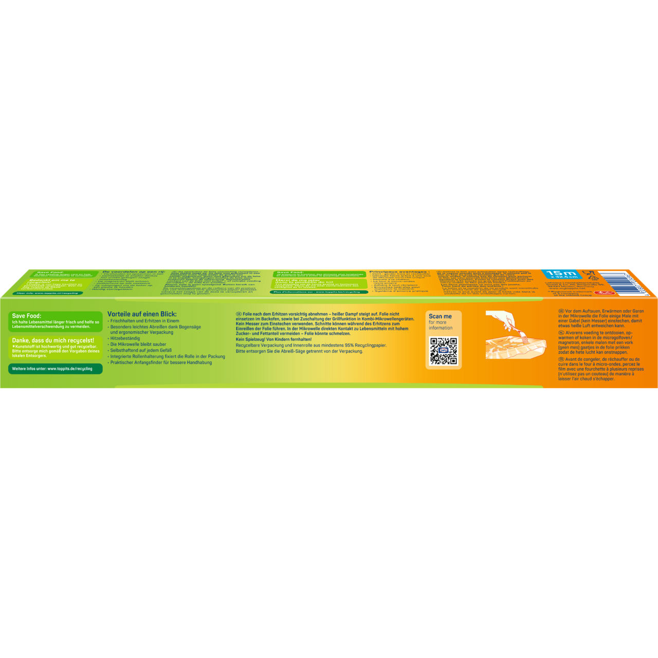 Toppits Microwellenfolie 2in1 15m Verpackung Rückseite
