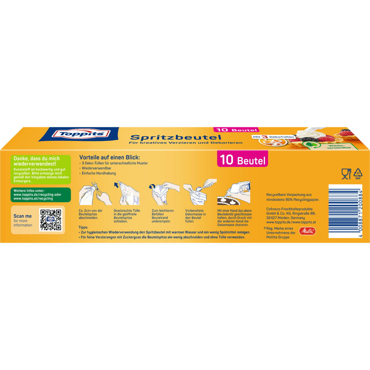 Toppits Spritzbeutel Verpackungshinterseite 10B