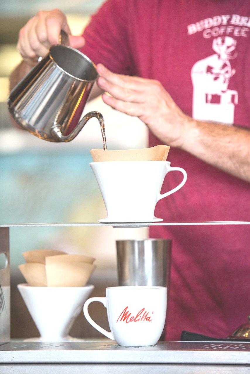 Pour Over Kaffee aufgießen