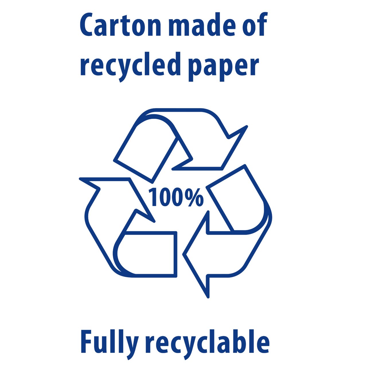 Symbol für Karton aus 100 Prozent Altpapier