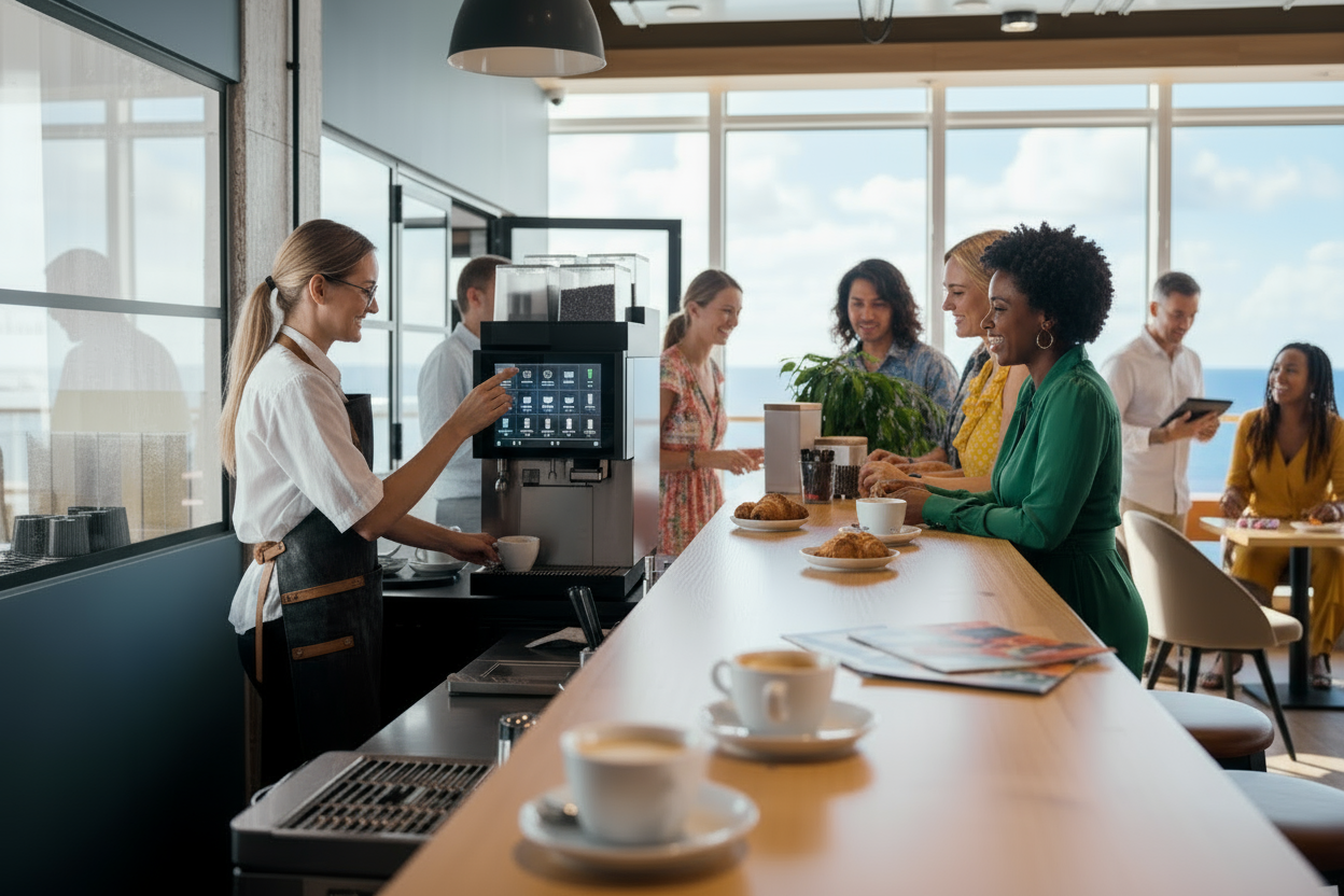 AI-generated content - Coffee Machine on Cruise Ship