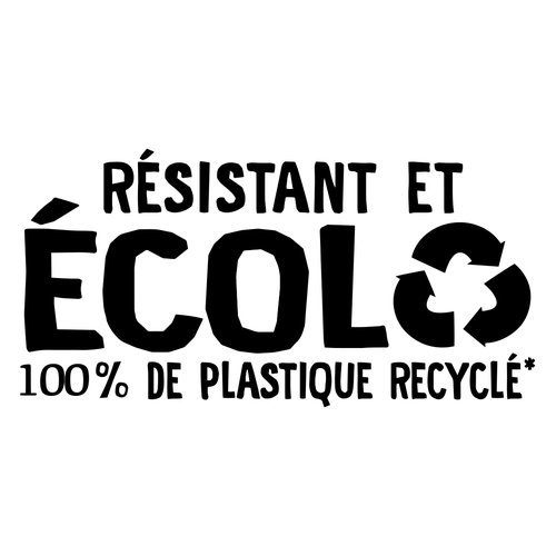 Pictogramme illustrant la résistance et écolo imprimé sur emballage recyclable