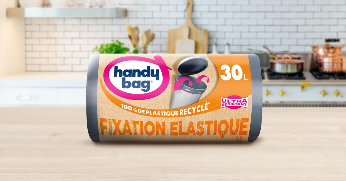 Sac poubelle Handybag 30 litres à fixation élastique