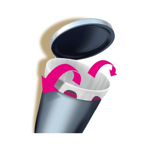 Pictogramme illustrant un sac poubelle Handybag fixation élastique