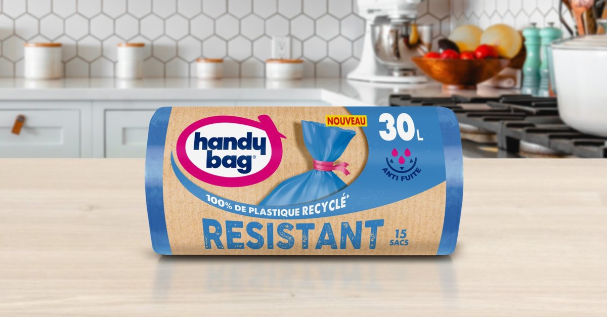 Sac poubelle Handybag 30 litres anti fuite packaging vue frontale