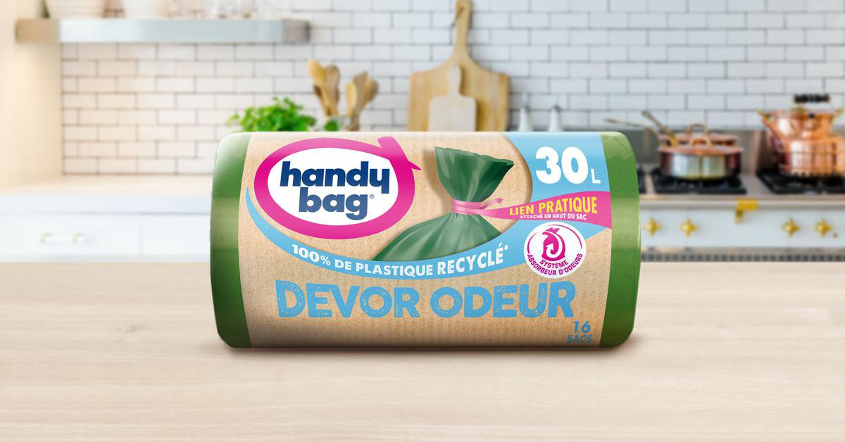Emballage de sac poubelle Handybag devor odeur version og pour réseaux sociaux
