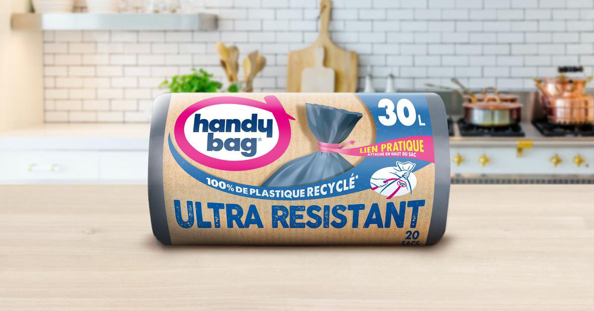 Sac poubelle Handybag de 30 litres ultra resistant avec lien pratique
