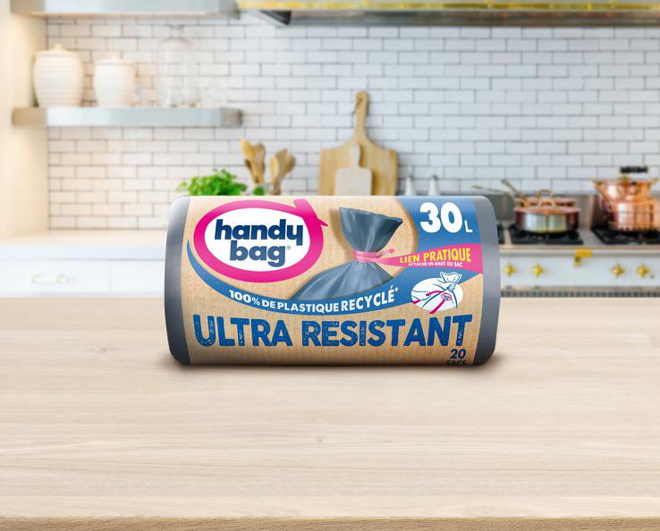 "Sac poubelle Handybag de 30 litres ultra resistant avec lien pratique "