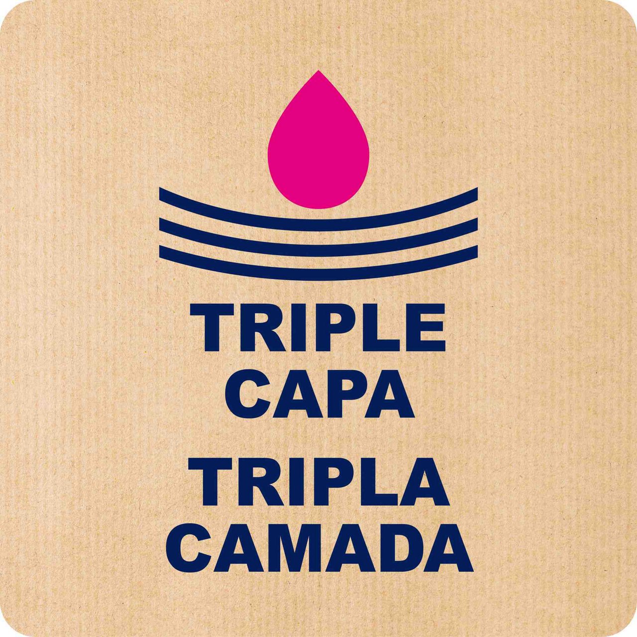 Pictograma que ilustra las triple capas de las bolsas de basura Handybag