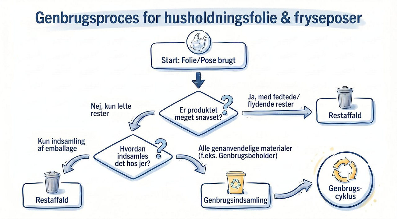 Genbrugsprocees husholdningsfolie  & fryseposaer DK