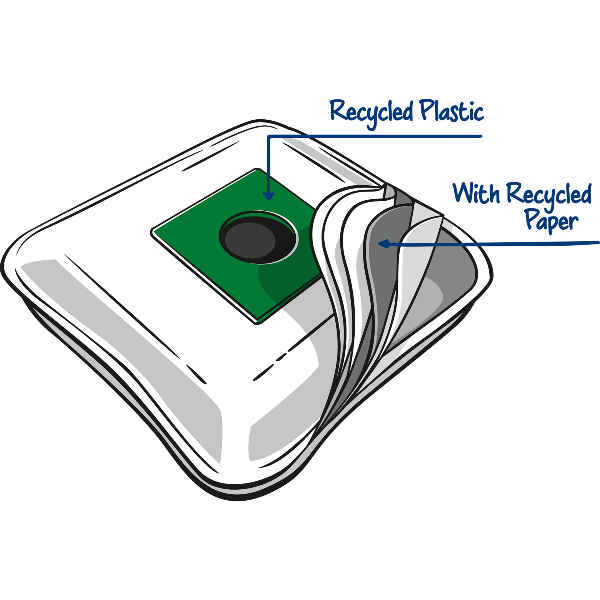 Schematische weergave van een Swirl EcoPor-stofzuigerzak