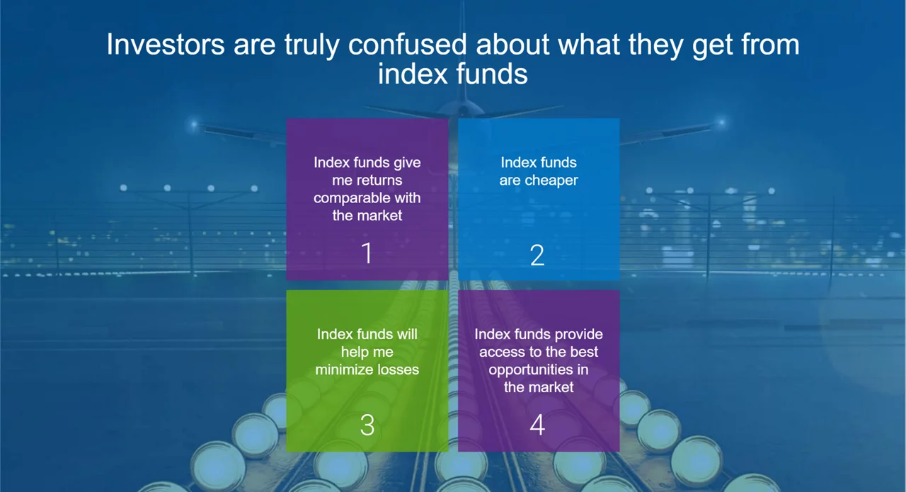 Investors are truly confused about what they get from index funds graphic.