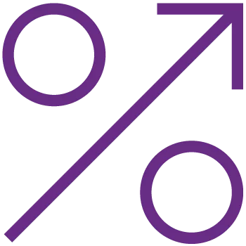 tax efficiency percentage icon
