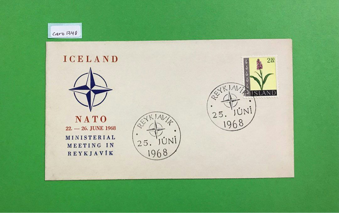 1968 Icelandic NATO stamp - unlike all the others, this one was an ink stamp, showing the NATO compass