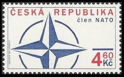 1999 Czech NATO stamp, showing the NATO logo