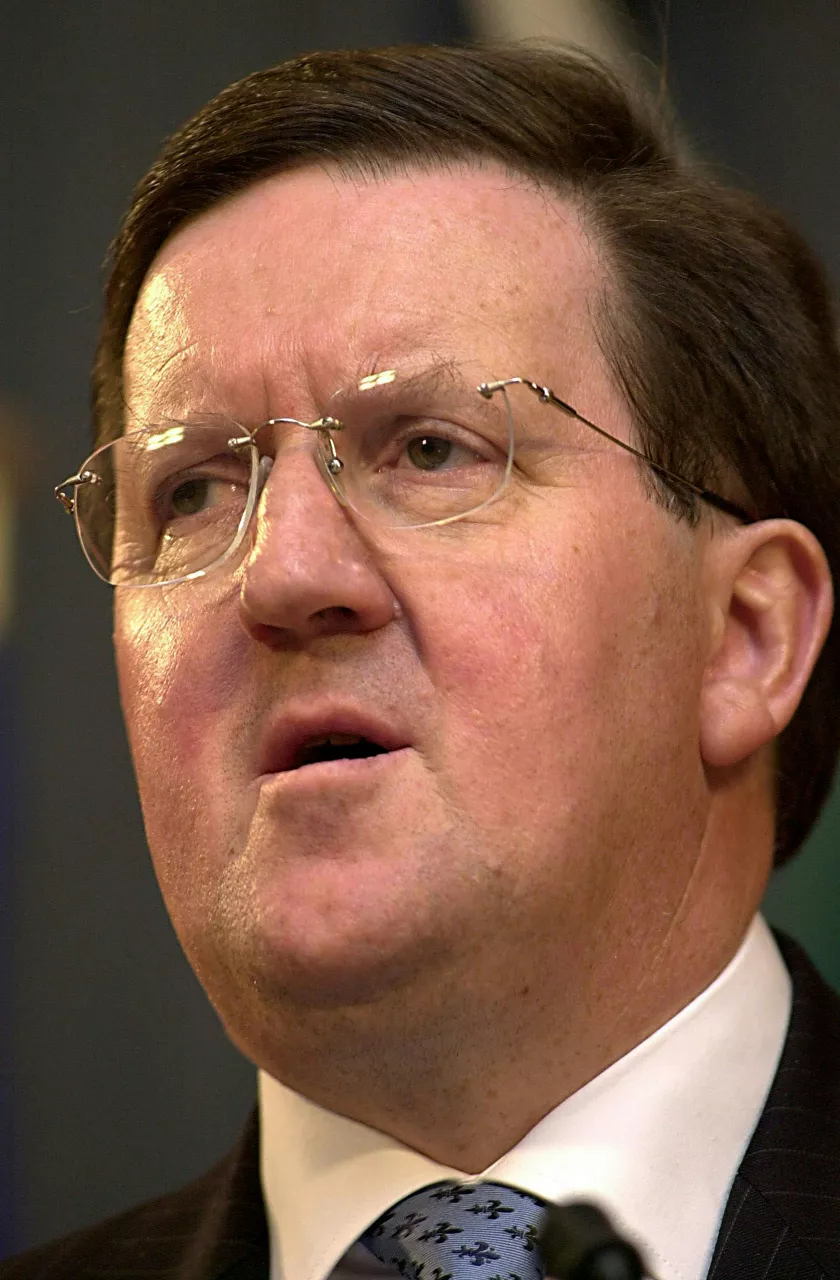 NATO Secretary General Lord Robertson at the press conference following the meeting of the North Atlantic Council