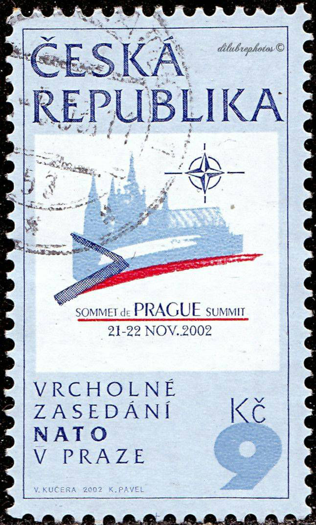 2002 Czech NATO stamp, showing the 2002 Prague Summit logo