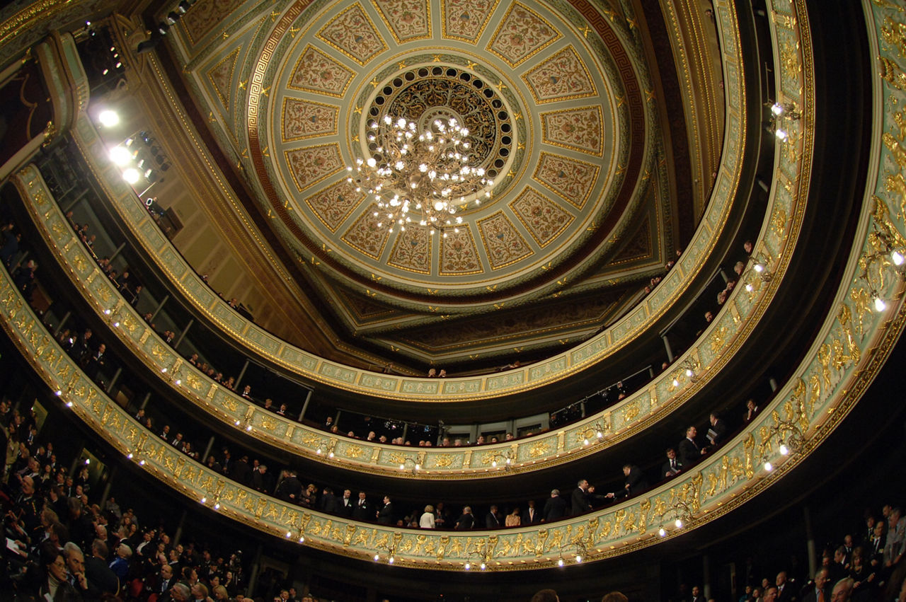 NATO Heads of State and Government attend a performance at an opera house during the 2006 NATO Summit in Riga, Latvia.