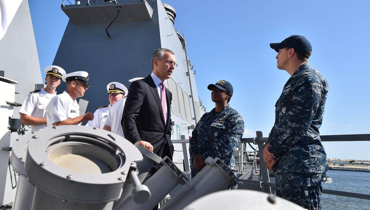 NATO Secretary General visits USS Carney
