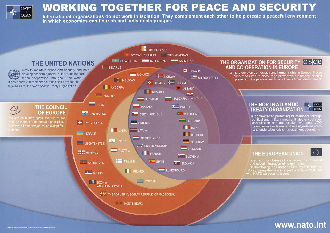 The 2009 poster was redesigned by Tamtam, Belgium, and updated to reflect the accession of countries to these different organisations (Ref. 1770).