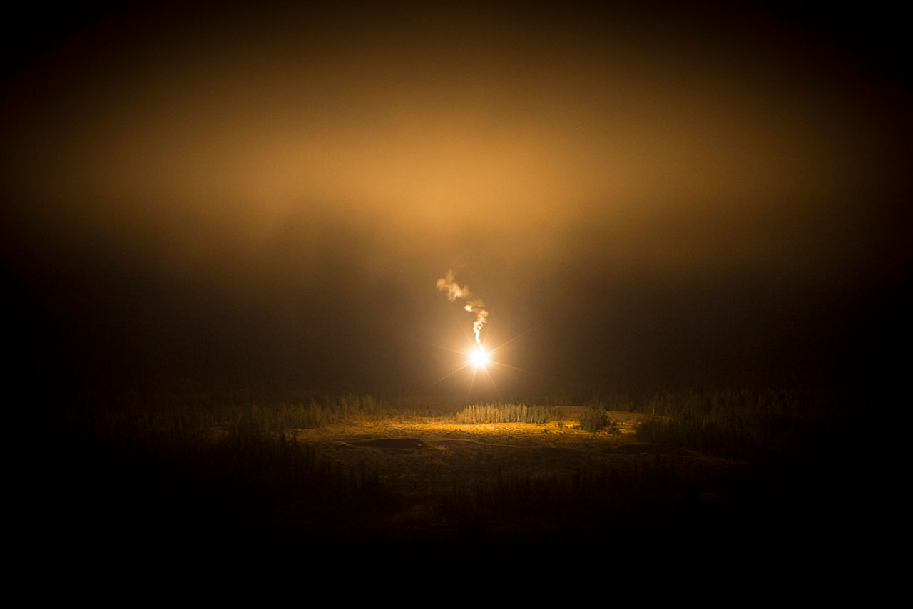 An illumination round fired by troops from NATO’s Very High Readiness Joint Task Force (VJTF) lights up the forest during exercise Trident Juncture 18 in Norway. (Photo credit: Marco Dorow, Allied Joint Force Command Naples)