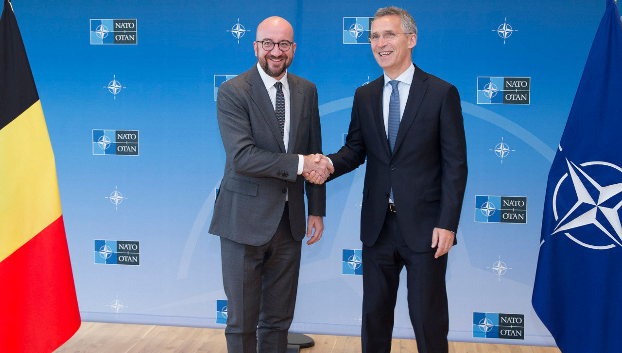The Prime Minister of Belgium, Charles Michel visits NATO and meets with NATO Secretary General Jens Stoltenberg