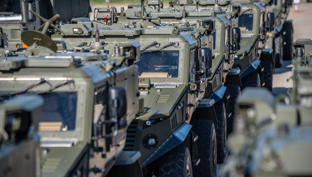 A group of foxhounds line up in the vehicle park before the road move starts.

Exercise TRIDENT JUNCTURE 2018 (TRJE) is the largest in a series of long-planned military exercises to ensure that NATO forces are trained, able to operate together and ready to respond to any threat, from any direction.  Over 30 nations, involving 40,000 personnel are taking part in this 6 week exercise.

The British ArmyÕs 4th Infantry Brigade HQ will deploy to command UK Reconnaissance, Infantry, Combat and Logistic Support units alongside a Danish battlegroup and a Polish Mechanised Infantry Company.
The main British Army units will consist of The Light Dragoons, 1st Battalion The Royal Irish Regiment, 1st Battalion The Duke of Lancaster Regiment and 102 and 104 Logistic Brigade. 



Ex TRJE 18 consists of 4 elements
¥	Deployment & Redeployment Ð The British Army will move 1600 soldiers and over 1000 vehicles and equipment over 2500kms by road, rail, sea and airfrom the UK across Northern Europe and into Norway.
¥	 NATO alliance and international training.
¥	Main exercise (Livex)
¥	Command Post exercise.



  
Photographer:
Corporal Ben Beale/ MoD Crown