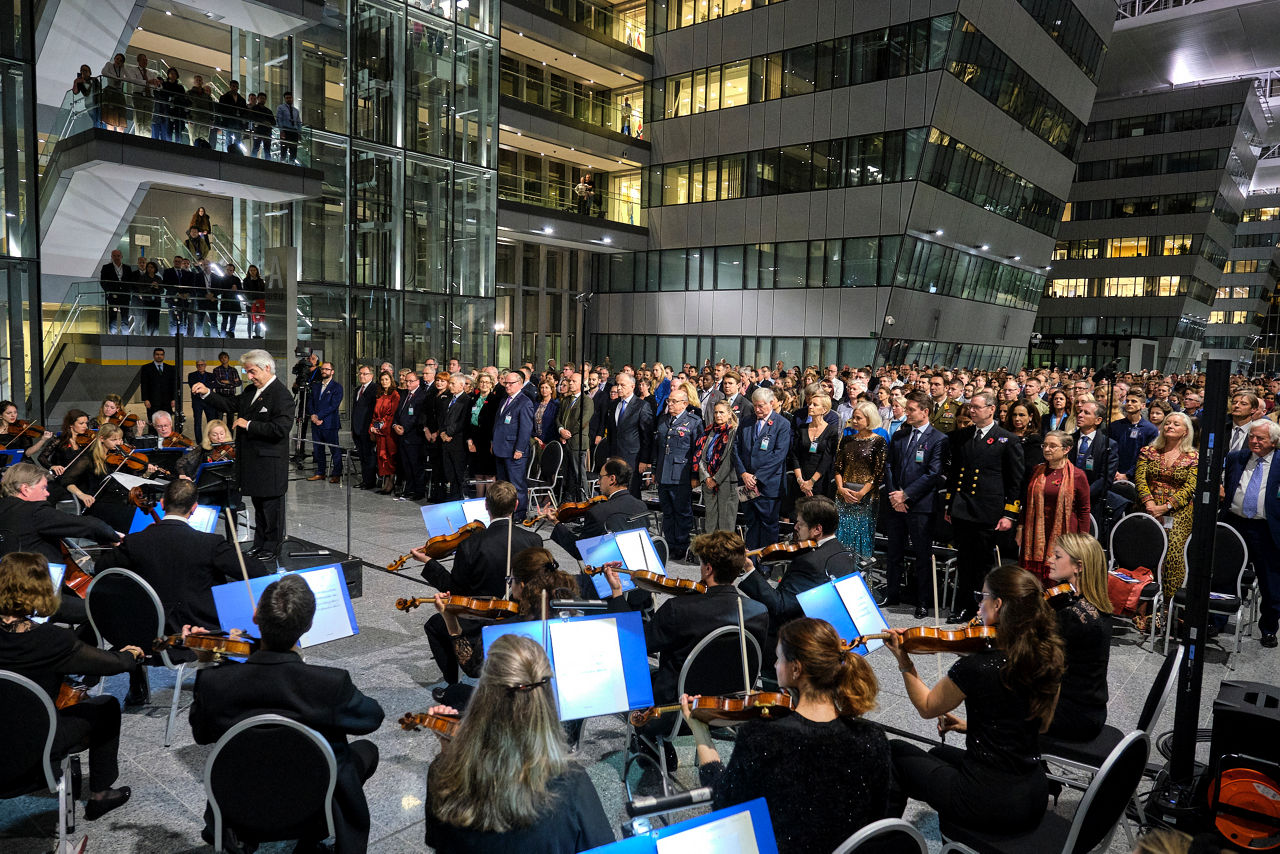 Choir singing at NATO HQ