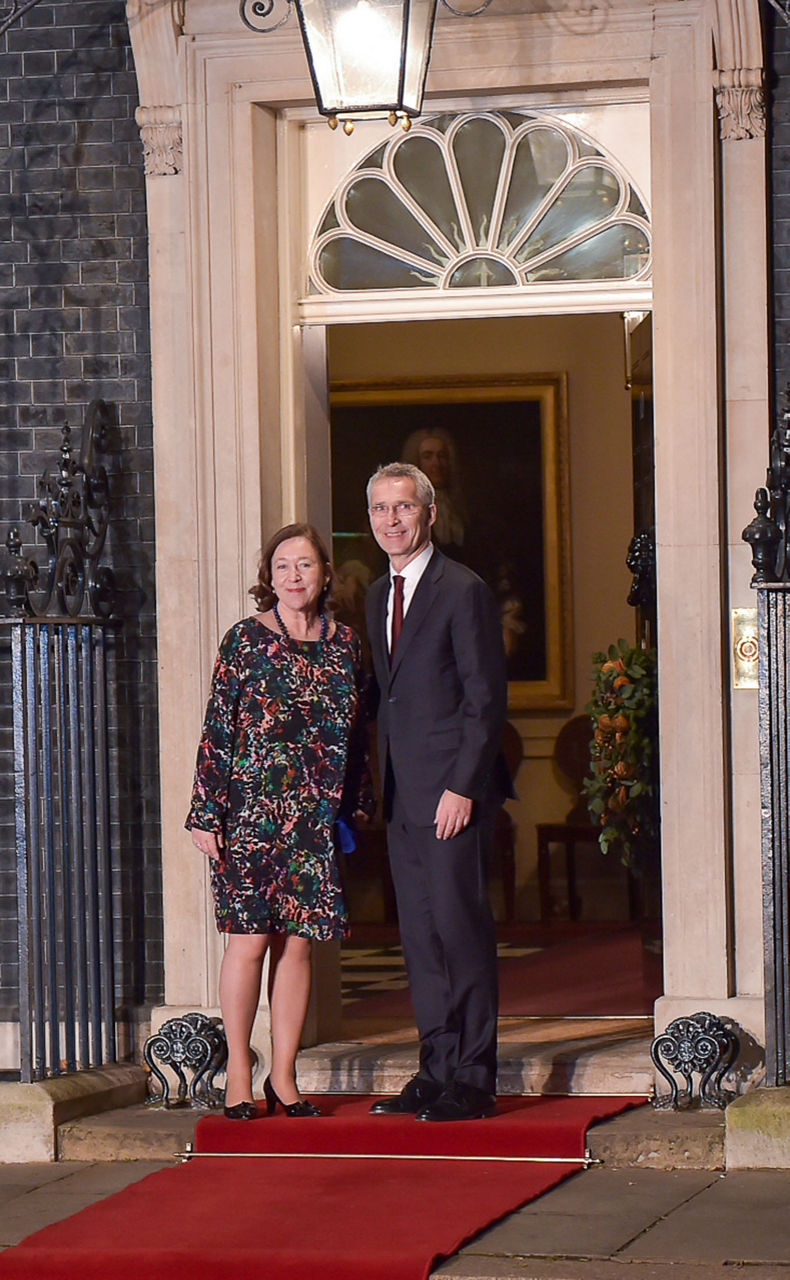 NATO Secretary General and Mrs Stoltenberg arrive at 10 Downing Street