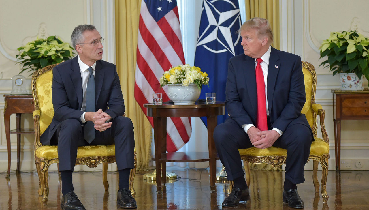 NATO Secretary General Jens Stoltenberg meets with US President Donald Trump
