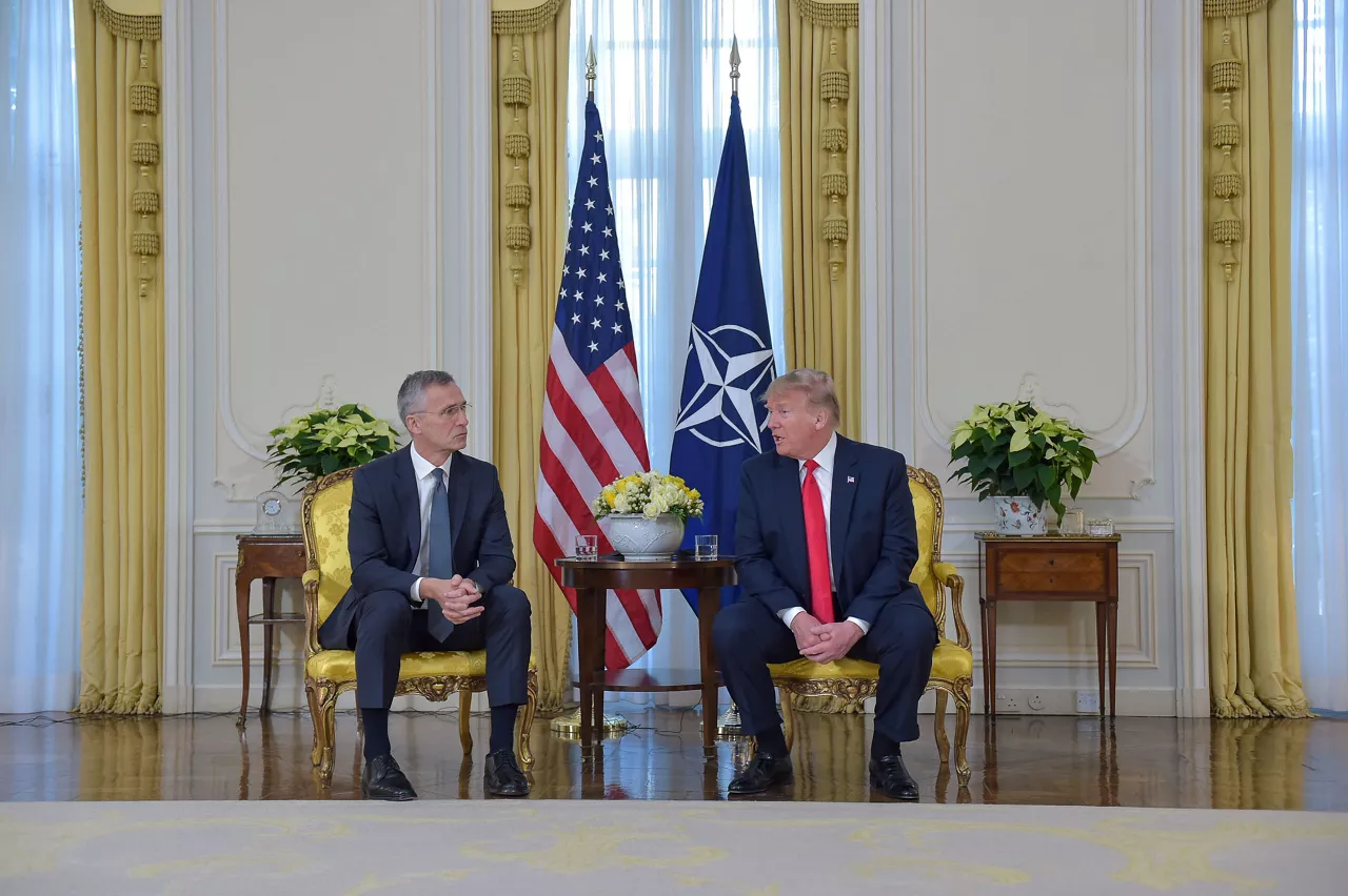 NATO Secretary General Jens Stoltenberg meets with US President Donald Trump