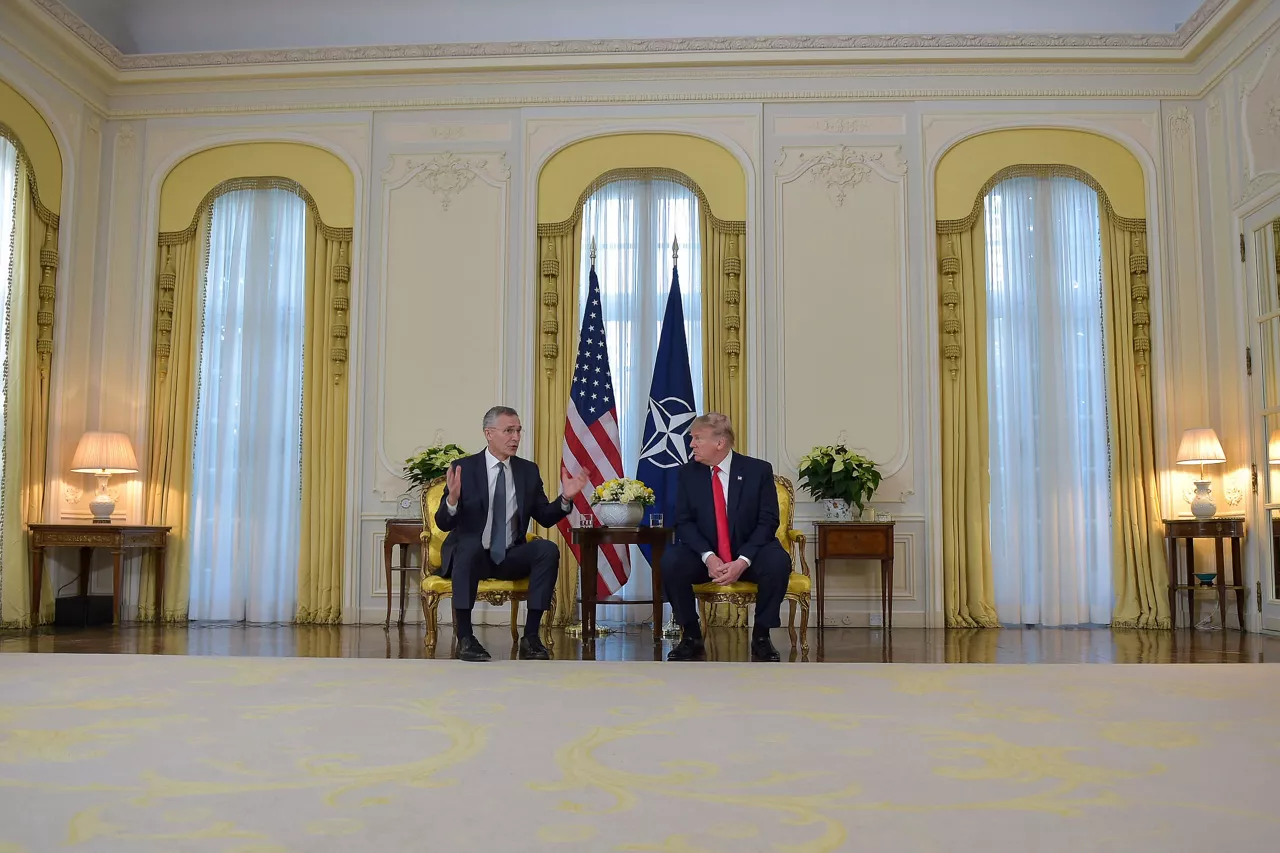 NATO Secretary General Jens Stoltenberg meets with US President Donald Trump
