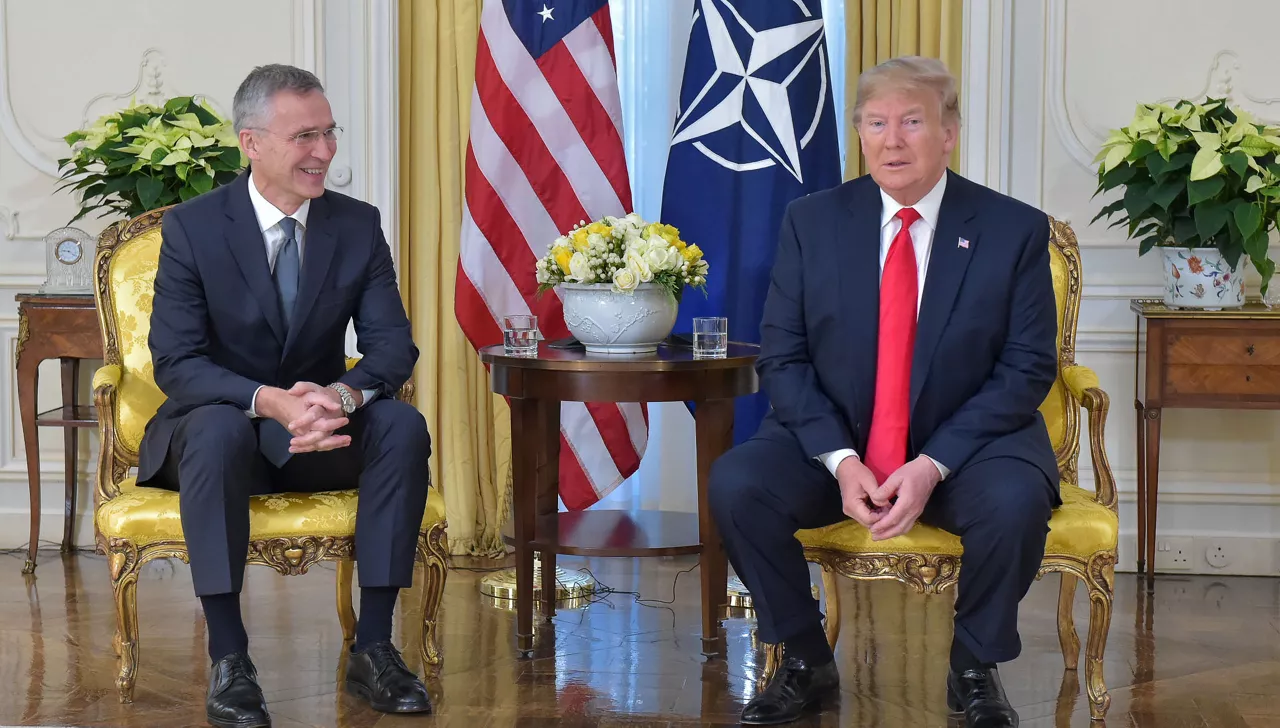 NATO Secretary General Jens Stoltenberg meets with US President Donald Trump