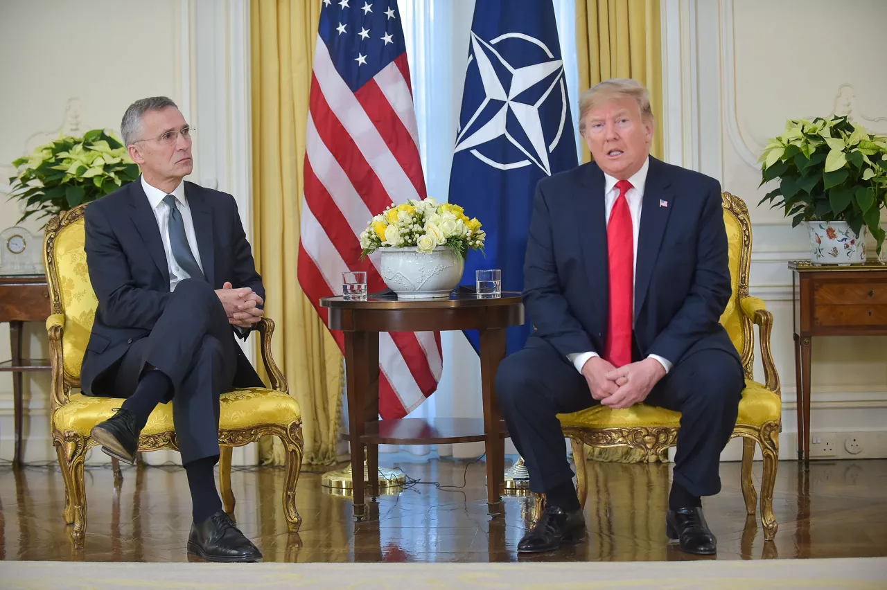 NATO Secretary General Jens Stoltenberg meets with US President Donald Trump