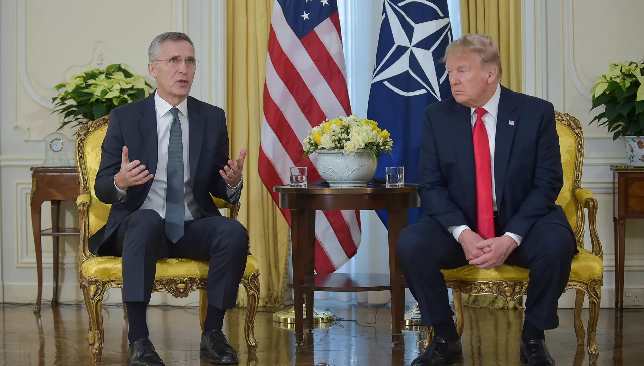 NATO Secretary General Jens Stoltenberg meets with US President Donald Trump
