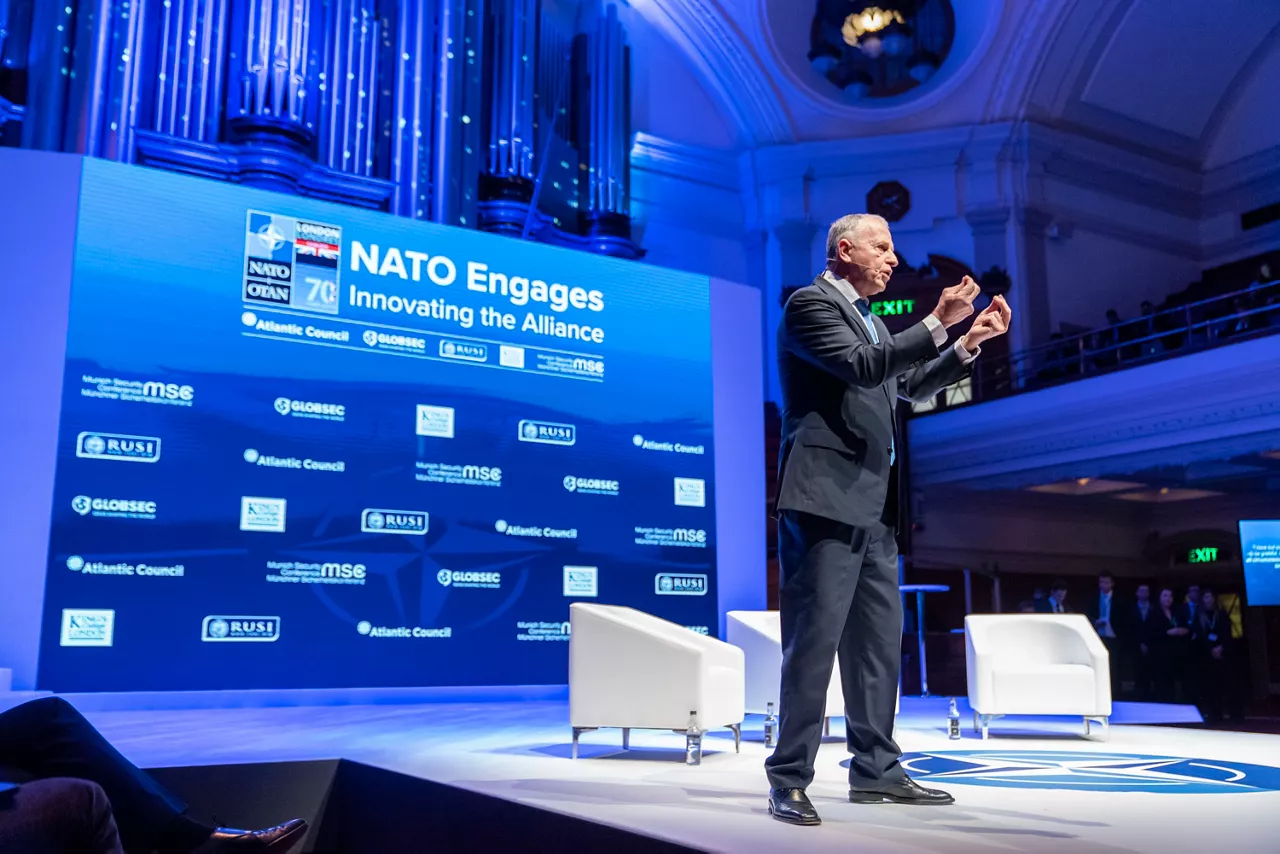 NATO Deputy Secretary General Mircea Geoana particpates in the conference NATO Engages